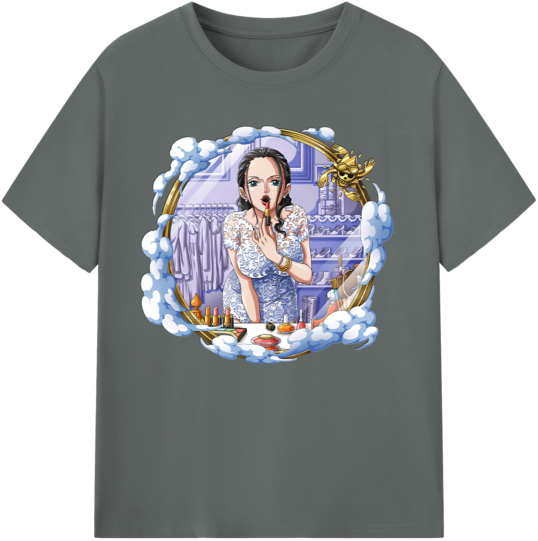 ワンピース ニコ・ロビン ONE PIECE Nico Robin 綿100％ メンズ半袖Tシャツ｜肌触りやわらか＆通気性
